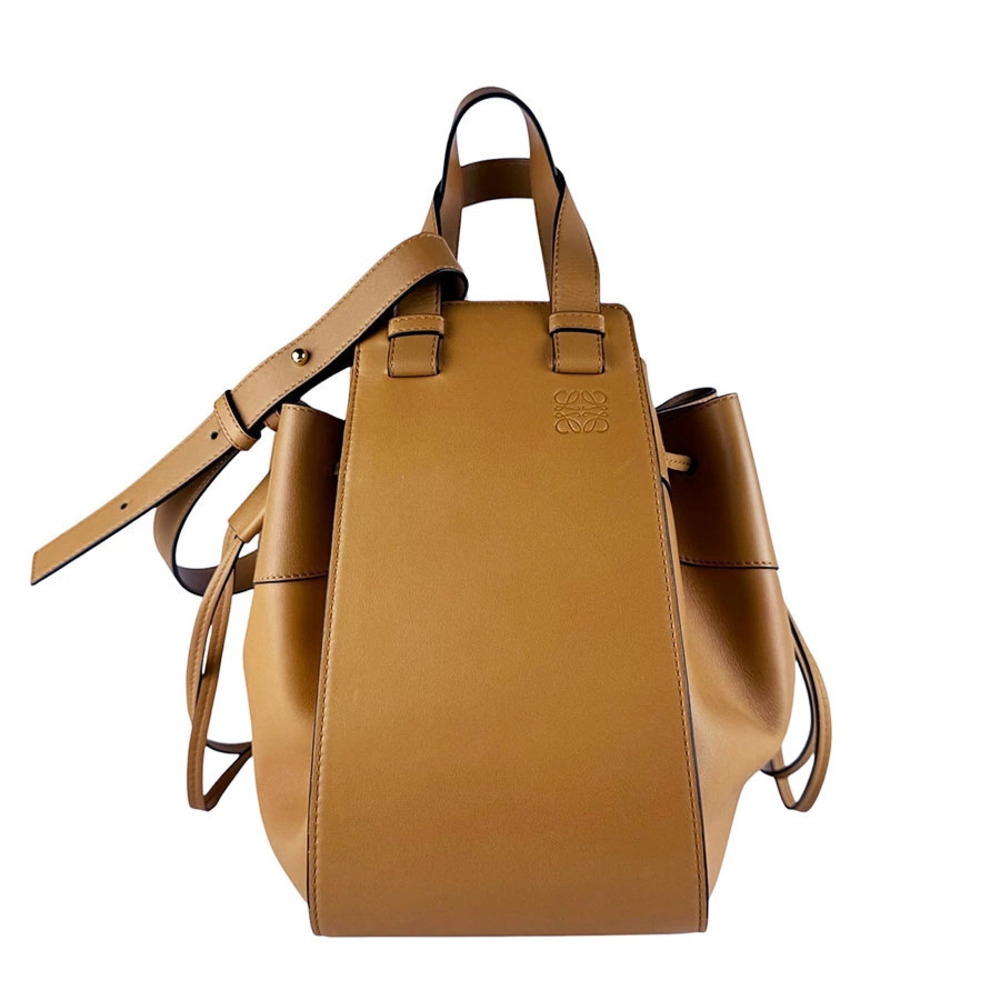 Loewe Hammock Leather 2Way Shoulder Bag Gold Brown